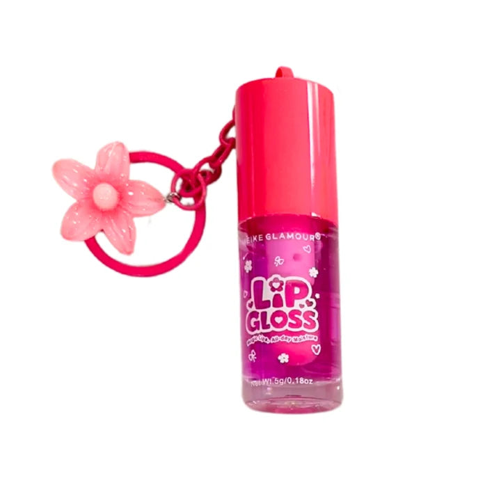 Lip Gloss with Flower Keychain
