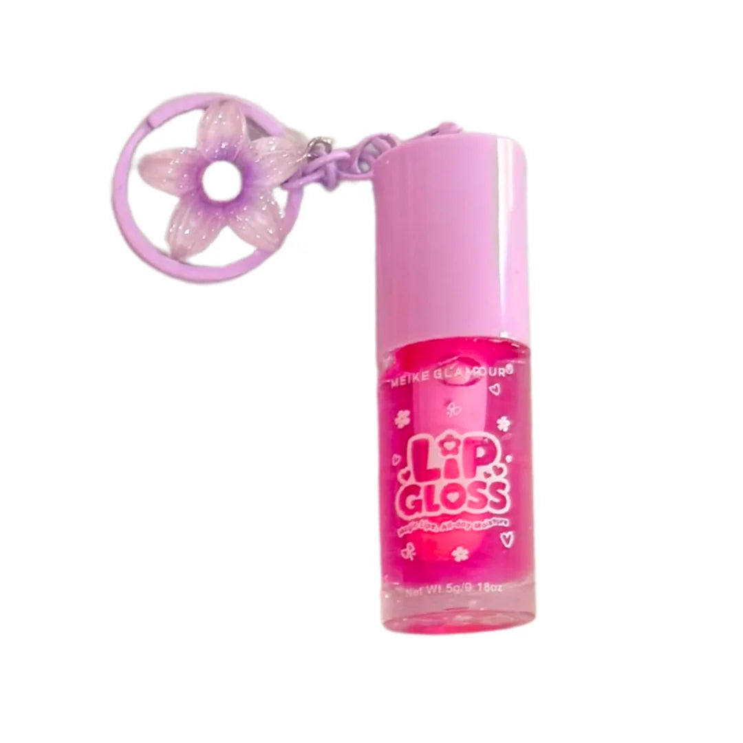 Lip Gloss with Flower Keychain