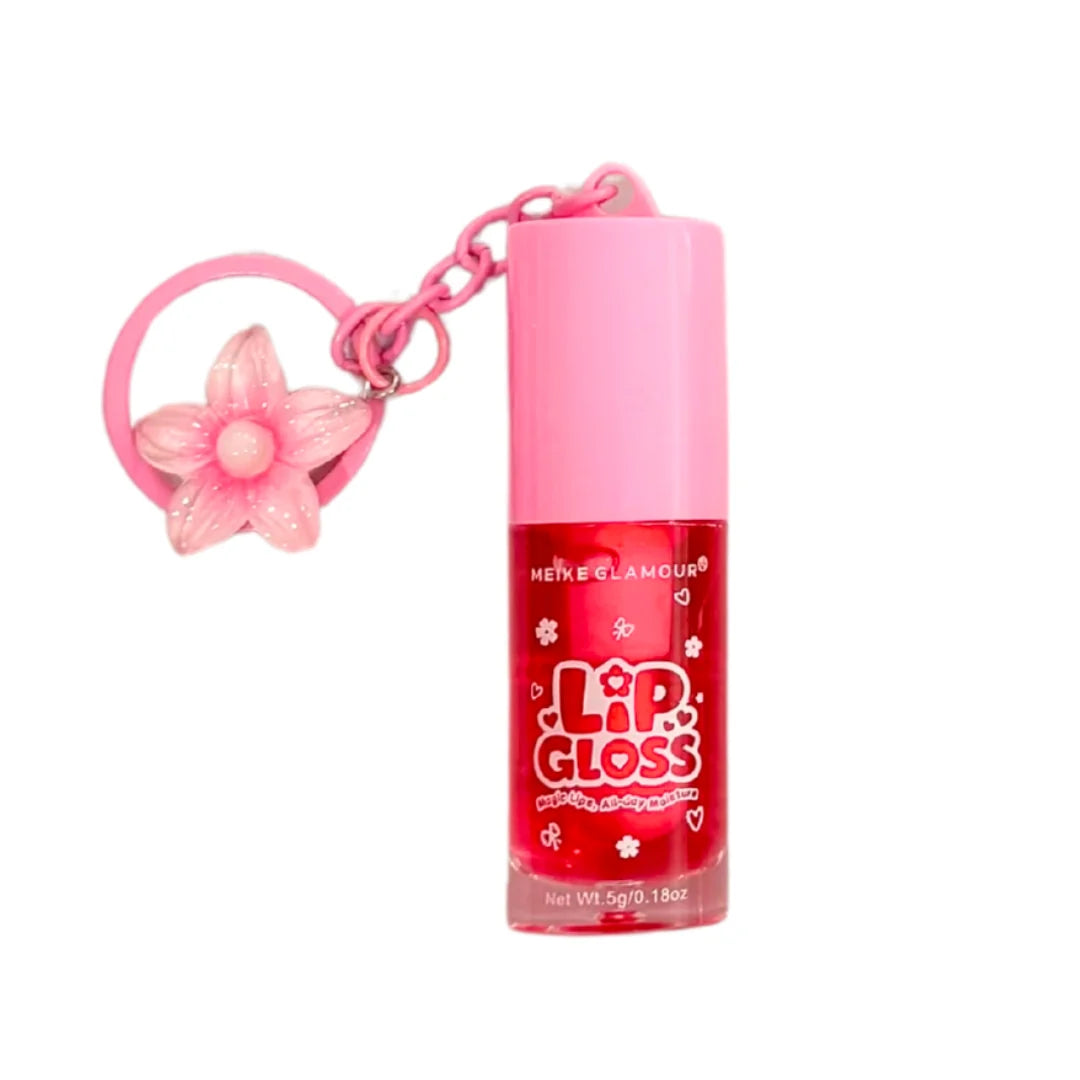 Lip Gloss with Flower Keychain