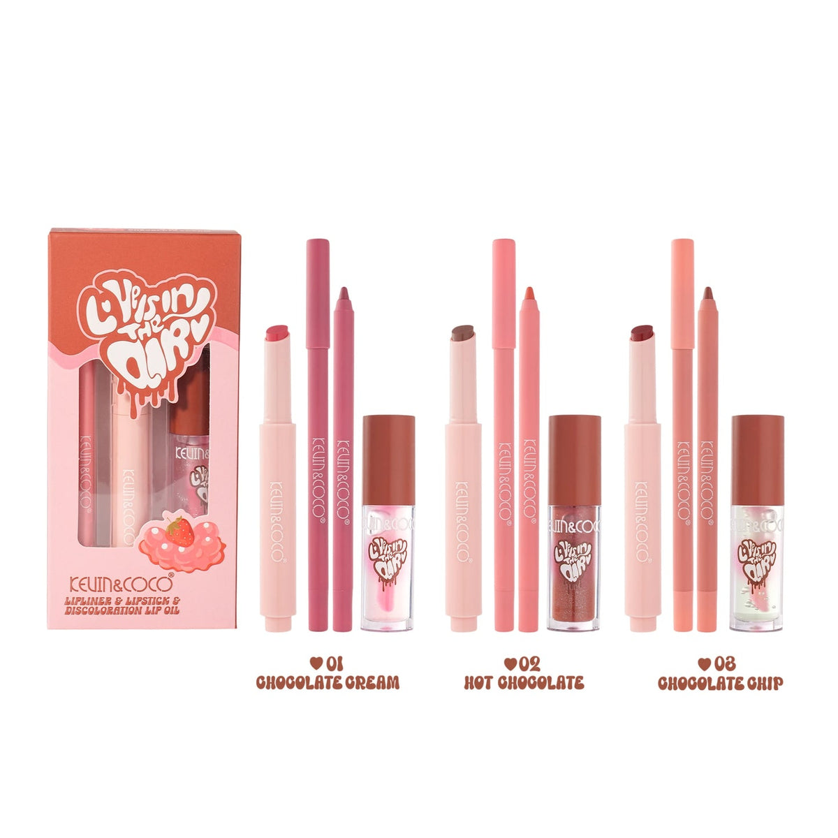 Lipliner & Lipstick & Discoloration Lip oil set