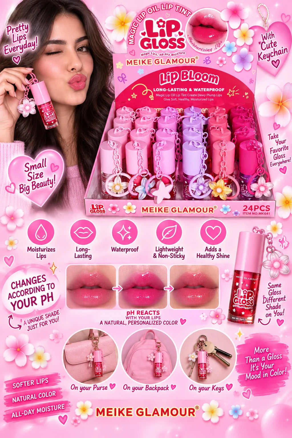 Lip Gloss with Flower