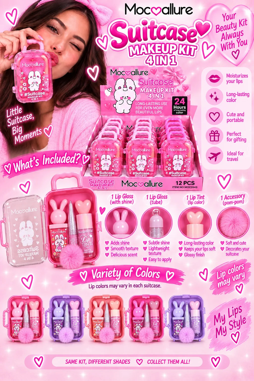 Lip Gloss Suitcase
